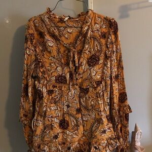 Spell Women's Top in Rich Brown and Tan